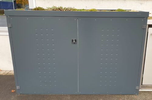 Gartenbox- Fahrradgarage FW mit Pflanzenwanne aus Aluminium RAL 7016 beschichtet – Bild 3