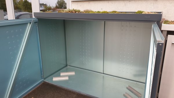 Gartenbox- Fahrradgarage FW mit Pflanzenwanne aus Aluminium RAL 7016 beschichtet – Bild 7