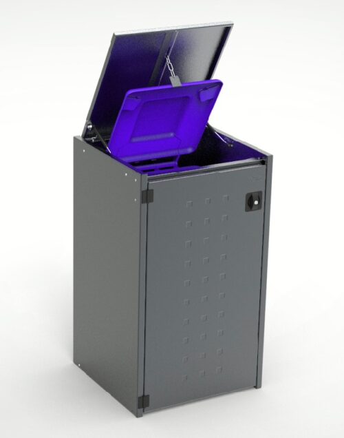 Müllbox Typ Boxxi Stahl verzinkt Anthrazit RAL-7016 mit Kipp-Deckel für 1x 240L – Bild 4