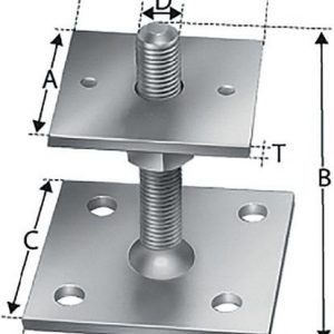 Stützenfuß 208x80x8,0mm STA st.verz.z.Schr.SIMPSON STRONG TIE