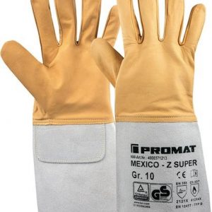 Schweißerhandschuhe Mexico Z Super Gr.9 gelb/grau Ziegennappa-/Spaltleder 10 PA - VPE: 10