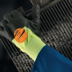 Handschuhe HyFlex® 11-427 Gr.9 grau/hellgelb EN 388,EN 407 PSA III - VPE: 12