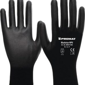 Handschuhe Blackstar NPU Gr.10 (XXL) schwarz EN 388 PSA II Nyl.m.PU PROMAT - VPE: 12