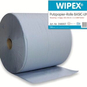 Putztuch Basic-Line L360xB380ca.mm blau 3-lagig 1 Rolle/ VE WIPEX