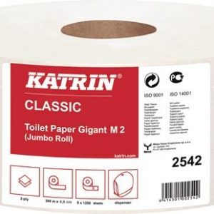 Toilettenpapier Katrin Classic Gigant M2 2-lagig 6 RL a 1200 Bl.=7200 Bl.KATRIN - VPE: 6