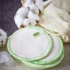 IO NOVA Wattepads mit Wäschebeutel 12er Set 12 Stück, 1 Wäschebeutel