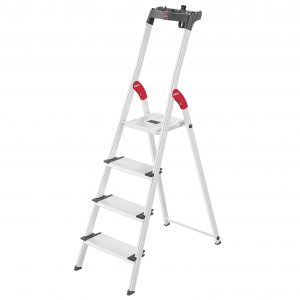HAILO Sicherheitstrittleiter 4stufig XXL EasyClix Aluminium 161x46cm