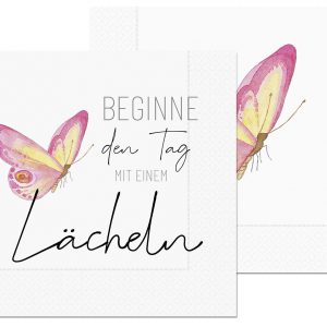 LA VIDA Lunch-Serviette 'Beginne den Tag mit einem Lächeln' 20er Pack