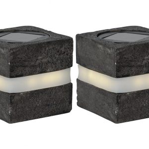 STAR TRADING LED Solardeko 'Stonecube' 2er Set