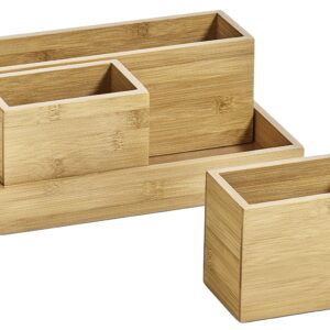 ZELLER PRESENT Organizer-Set Bambus 28x17,7x11cm 4teilig