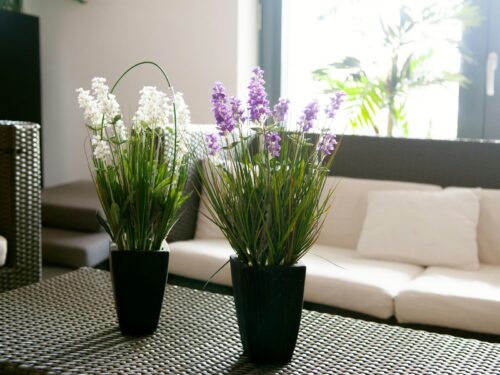 EUROPALMS Lavendel, Kunstpflanze, lila, im Dekotopf, 45cm – Bild 2